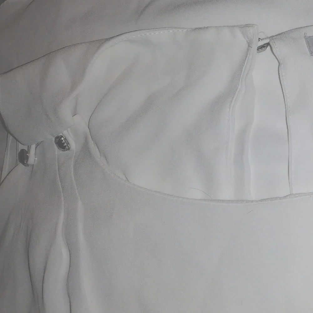 Black House White Market Tank Top, White, High /Low,  Asymmetrical Hem, Sheer, M - Picture 9 of 10